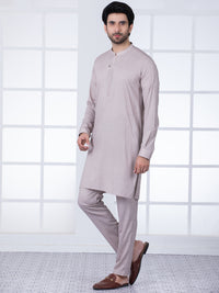 Light Brown Blended Kurta Trouser - AL-KT-2751