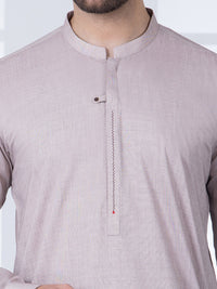 Light Brown Blended Kurta Trouser - AL-KT-2751