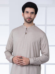 Beige Blended Kameez Shalwar - AL-KS-2753