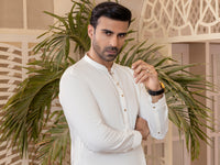 Off White Kurta Trouser - AL-KT-2759