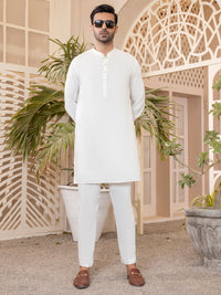 Off White Kurta Trouser - AL-KT-2759