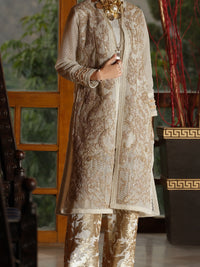 White Net 2Pc Formal Suit - LS-276