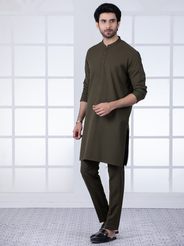 Dark Green Kurta Trouser - AL-KT-2764