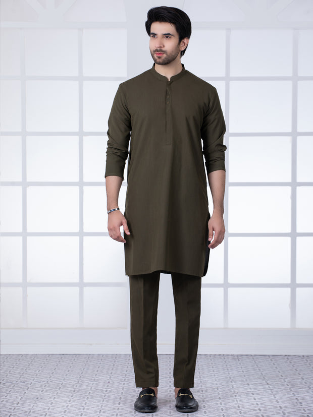 Dark Green Kurta Trouser - AL-KT-2764