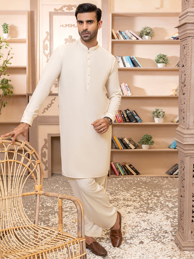 Cream Kameez Shalwar - AL-KS-2765