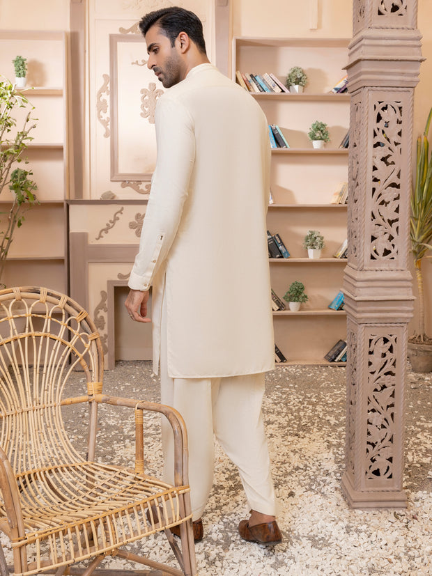 Cream Kameez Shalwar - AL-KS-2765