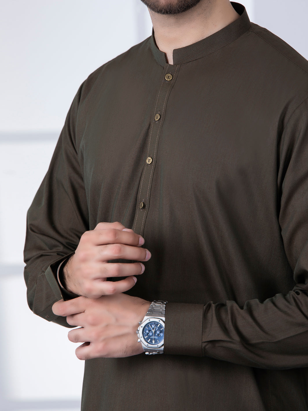 Green Blended Kameez Shalwar - AL-KS-2766