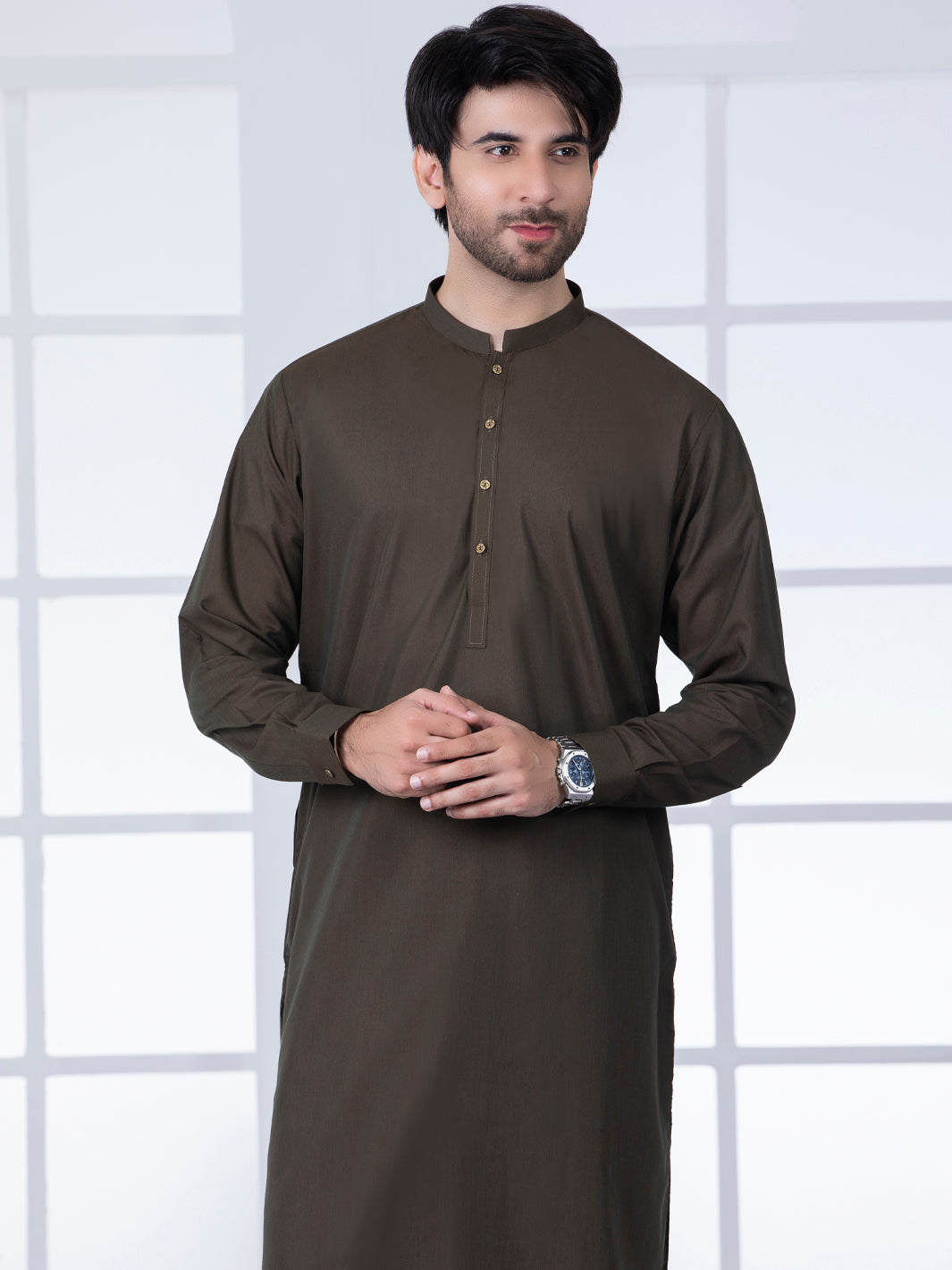 Green Blended Kameez Shalwar - AL-KS-2766