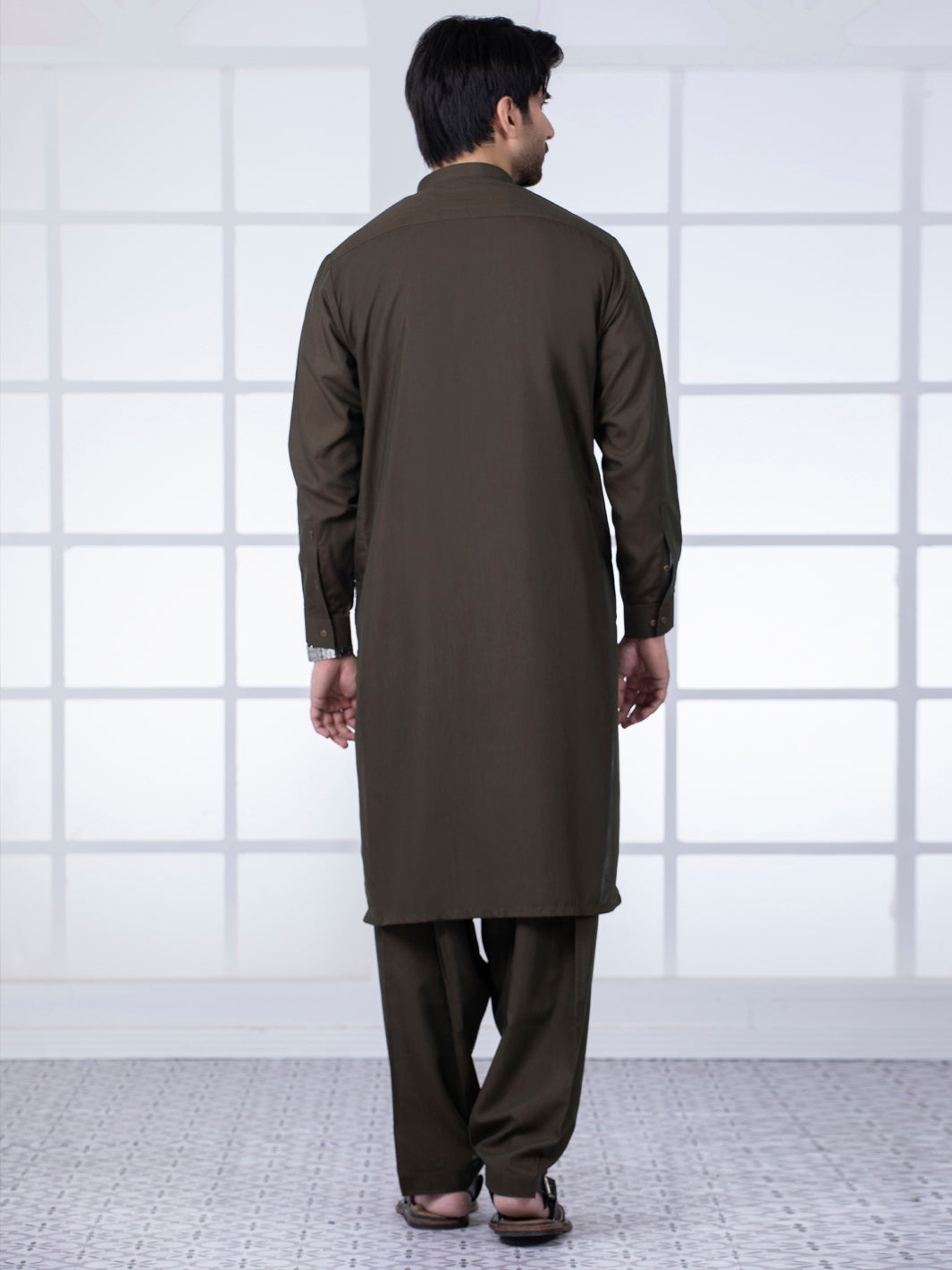 Green Blended Kameez Shalwar - AL-KS-2766