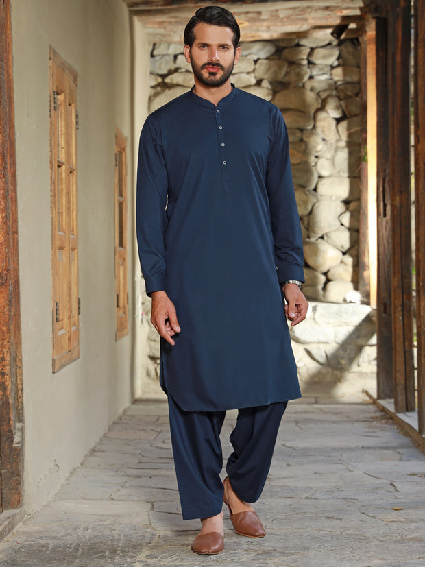 Navy Blue Kameez Shalwar - AL-KS-2768