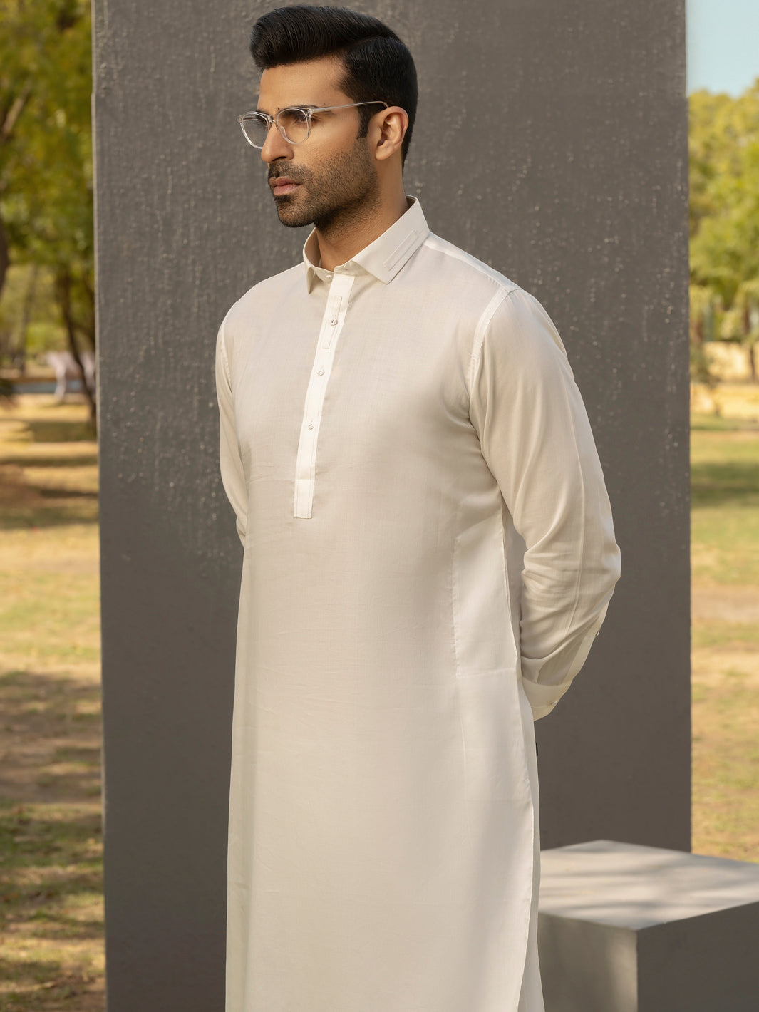 White Kameez Shalwar - ALWA-KS-276