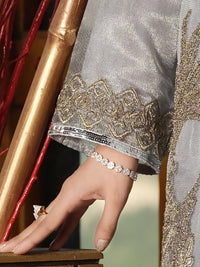 Grey Khaddi Net 2Pc Formal Suit - LS-277