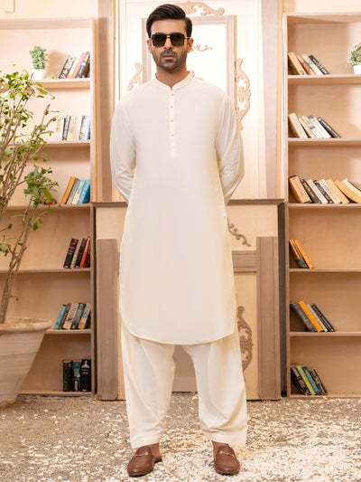 Off White Kameez Shalwar - AL-KS-2771