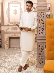 Off White Kameez Shalwar - AL-KS-2771