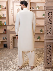 Off White Kameez Shalwar - AL-KS-2771