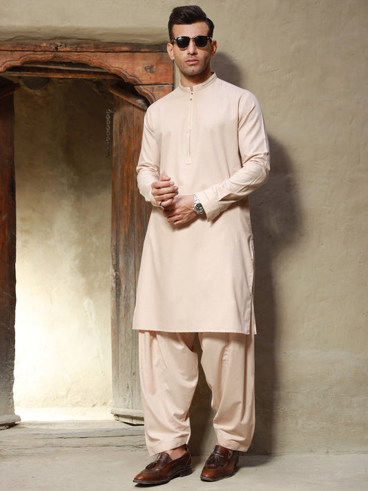 Beige Kameez Shalwar - AL-KS-2773