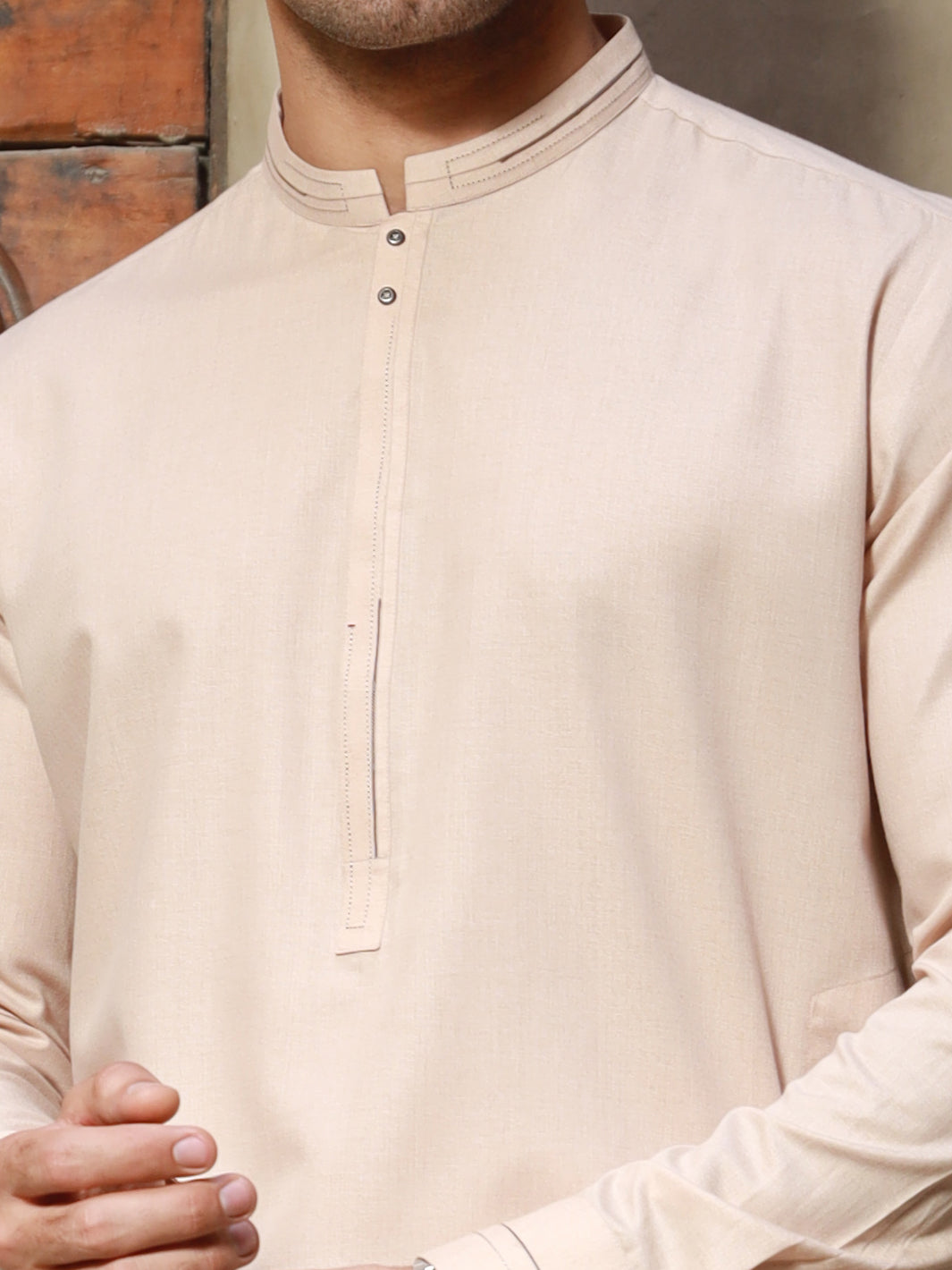 Beige Kameez Shalwar - AL-KS-2773