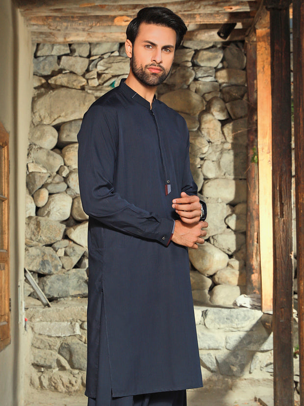 Navy Blue Kameez Shalwar - AL-KS-2774