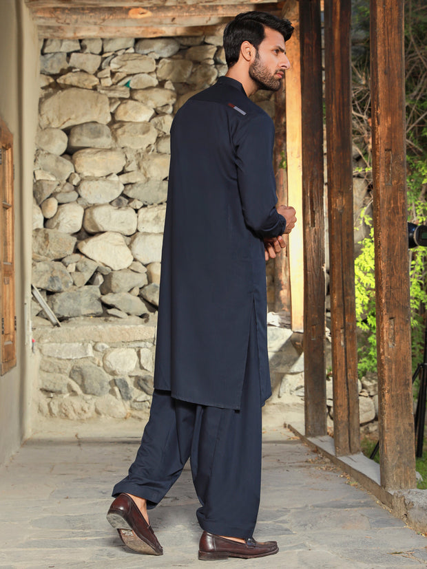 Navy Blue Kameez Shalwar - AL-KS-2774