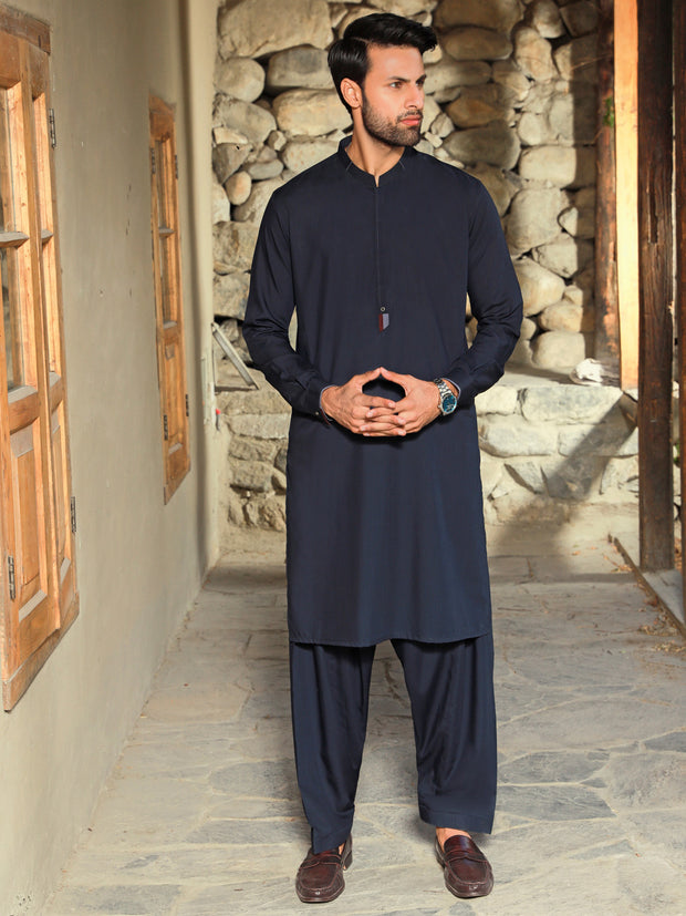 Navy Blue Kameez Shalwar - AL-KS-2774