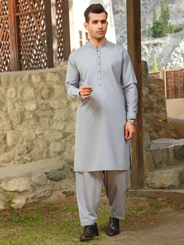 Grey Kameez Shalwar - AL-KS-2777