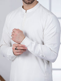 Off White Blended Kameez Shalwar - AL-KS-2780