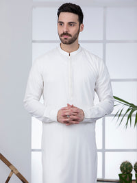Off White Blended Kameez Shalwar - AL-KS-2780