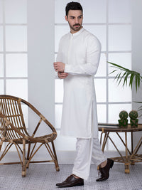Off White Blended Kameez Shalwar - AL-KS-2780
