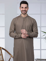 Khaki Blended Kameez Shalwar - AL-KS-2787