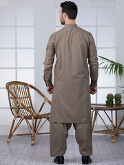 Khaki Blended Kameez Shalwar - AL-KS-2787