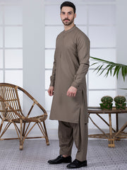 Khaki Blended Kameez Shalwar - AL-KS-2787