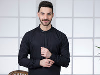 Black Blended Kameez Shalwar - AL-KS-2789