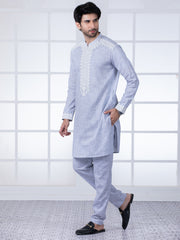 Light Grey Cotton Kurta Trouser - AL-KT-2801A