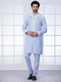 Light Blue Cotton Kurta Trouser - AL-KT-2801B