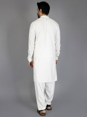 Off White Blended Kameez Shalwar - AL-KS-2816