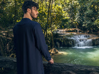 Dark Blue Blended Kameez Shalwar - AL-KS-2821