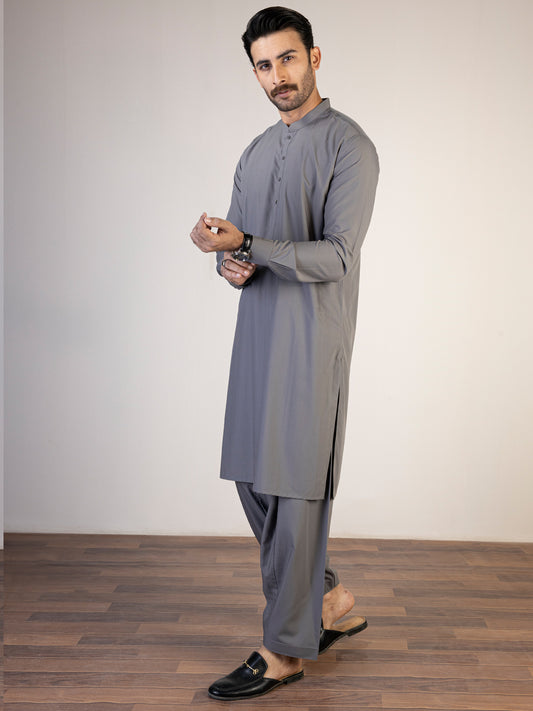 Grey Blended Kameez Shalwar - AL-KS-2822