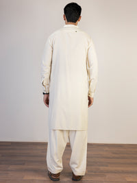 Cream Blended Kameez Shalwar - AL-KS-2833