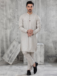 Beige Blended Kurta Trouser - AL-KT-2835
