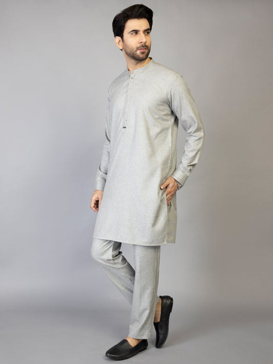 Grey Blended Kurta Trouser - AL-KT-2837