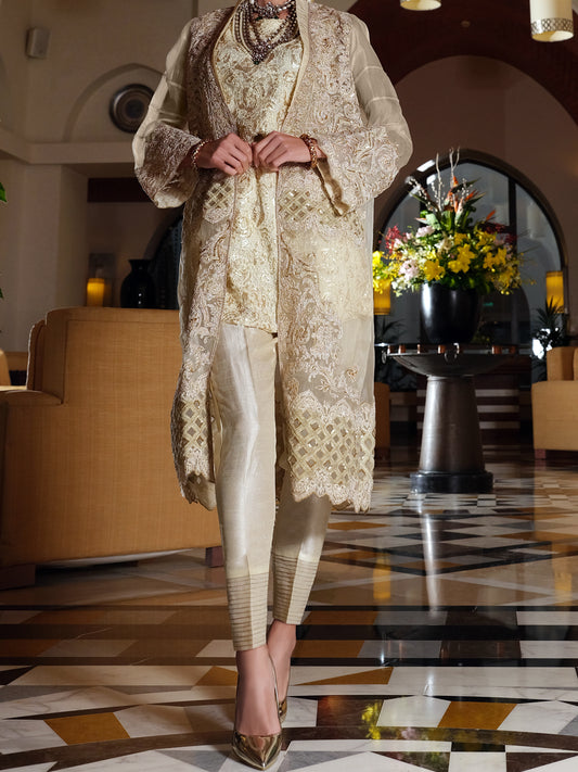 Cream 2Pc Formal Stitched - AL-2PS-LS-283