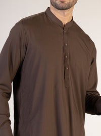 Brown Blended Kameez Shalwar - AL-KS-2840B