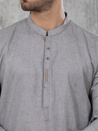 Light Grey Blended Kurta Trouser - AL-KT-2841