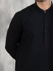 Black Blended Kameez Shalwar - AL-KS-2846