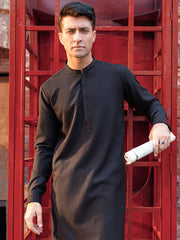 Black Blended Kameez Shalwar - AL-KS-2846