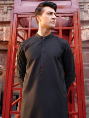 Black Blended Kameez Shalwar - AL-KS-2846