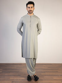 Light Green Blended Kameez Shalwar - AL-KS-2854