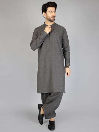 Grey Blended Kameez Shalwar - AL-KS-2855