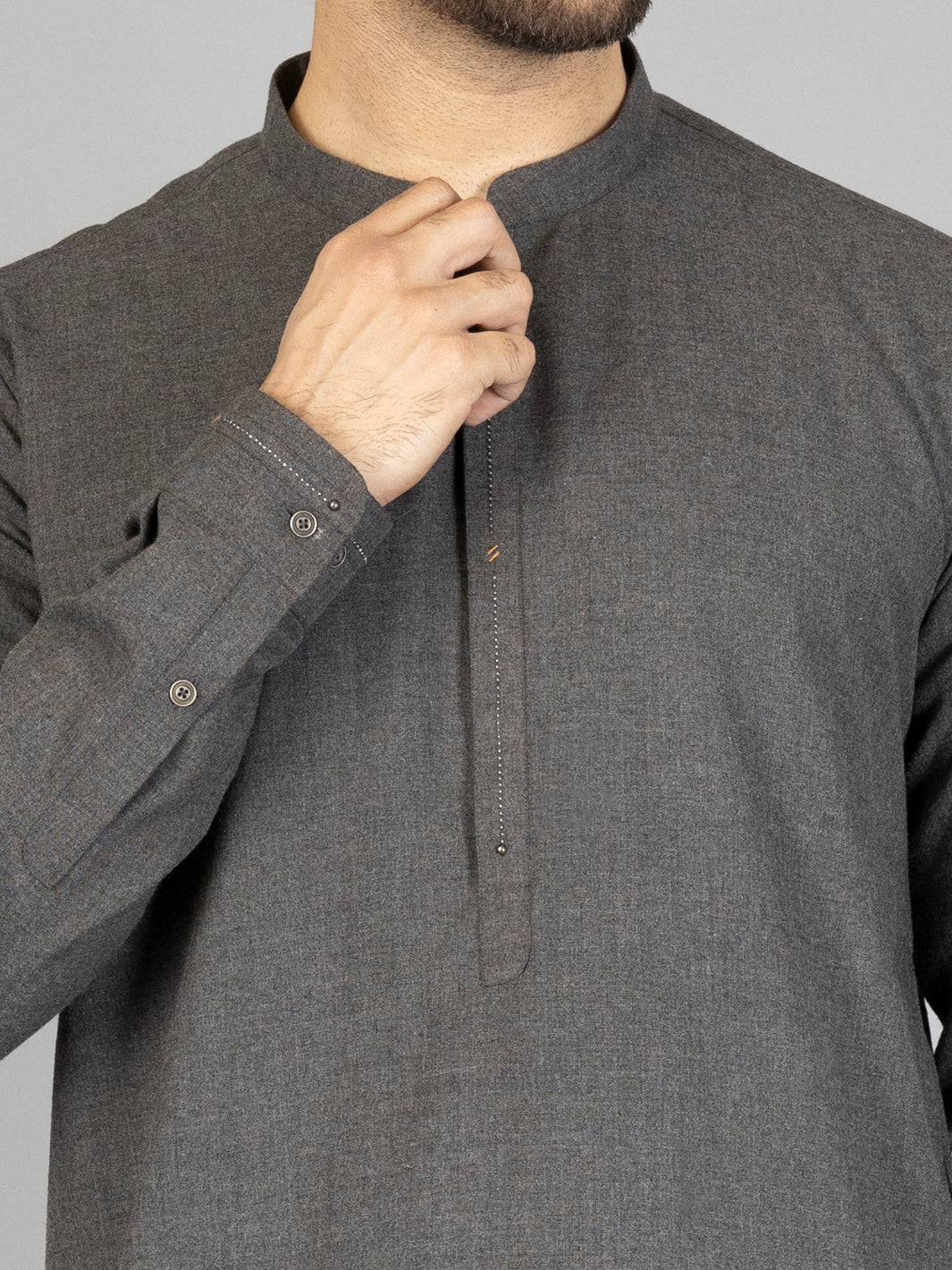 Grey Blended Kameez Shalwar - AL-KS-2855