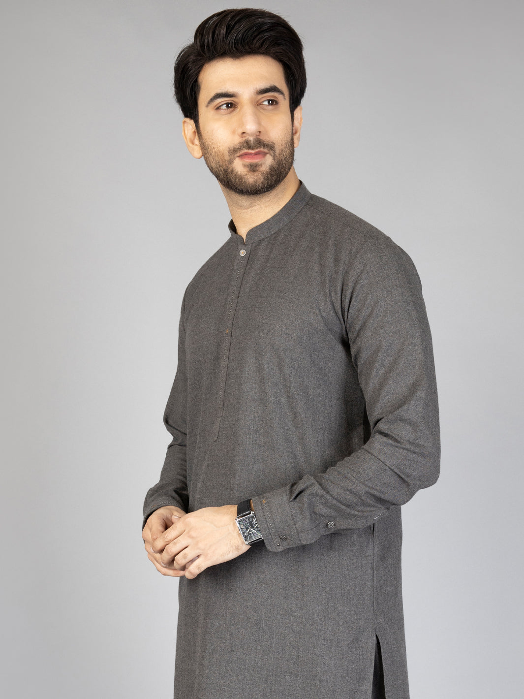 Grey Blended Kameez Shalwar - AL-KS-2855